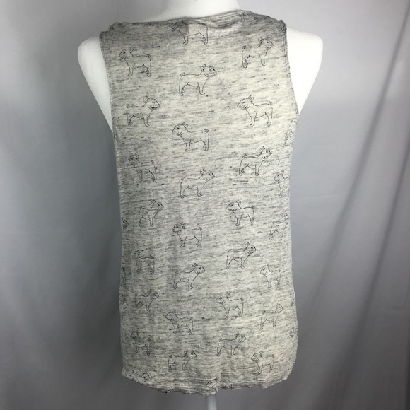 Artisan Ny French Bull Dog Print Tank Sz Xs linen - Picture 7 of 8